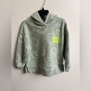 Zara X Smileyworld Light Green Smiley Hoodie unisexs 4-5 years